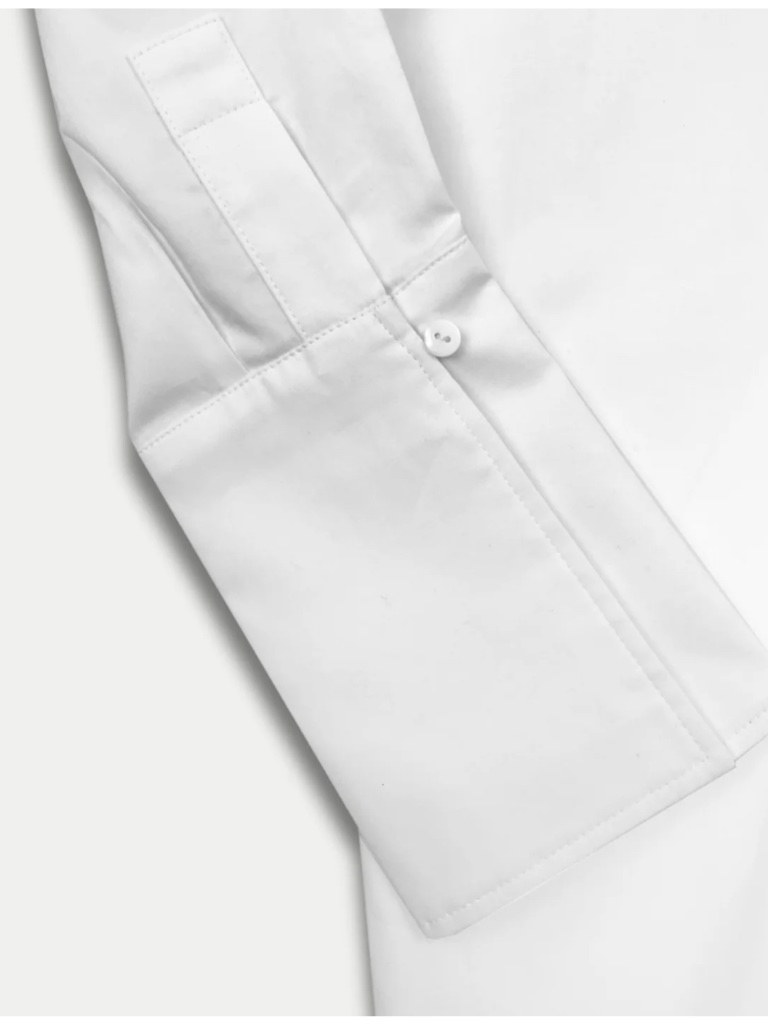 Classic Six Button Down Cotton Poplin Relaxed Casual Shirt In Outmeal Beige 4 S — image 3 of 5